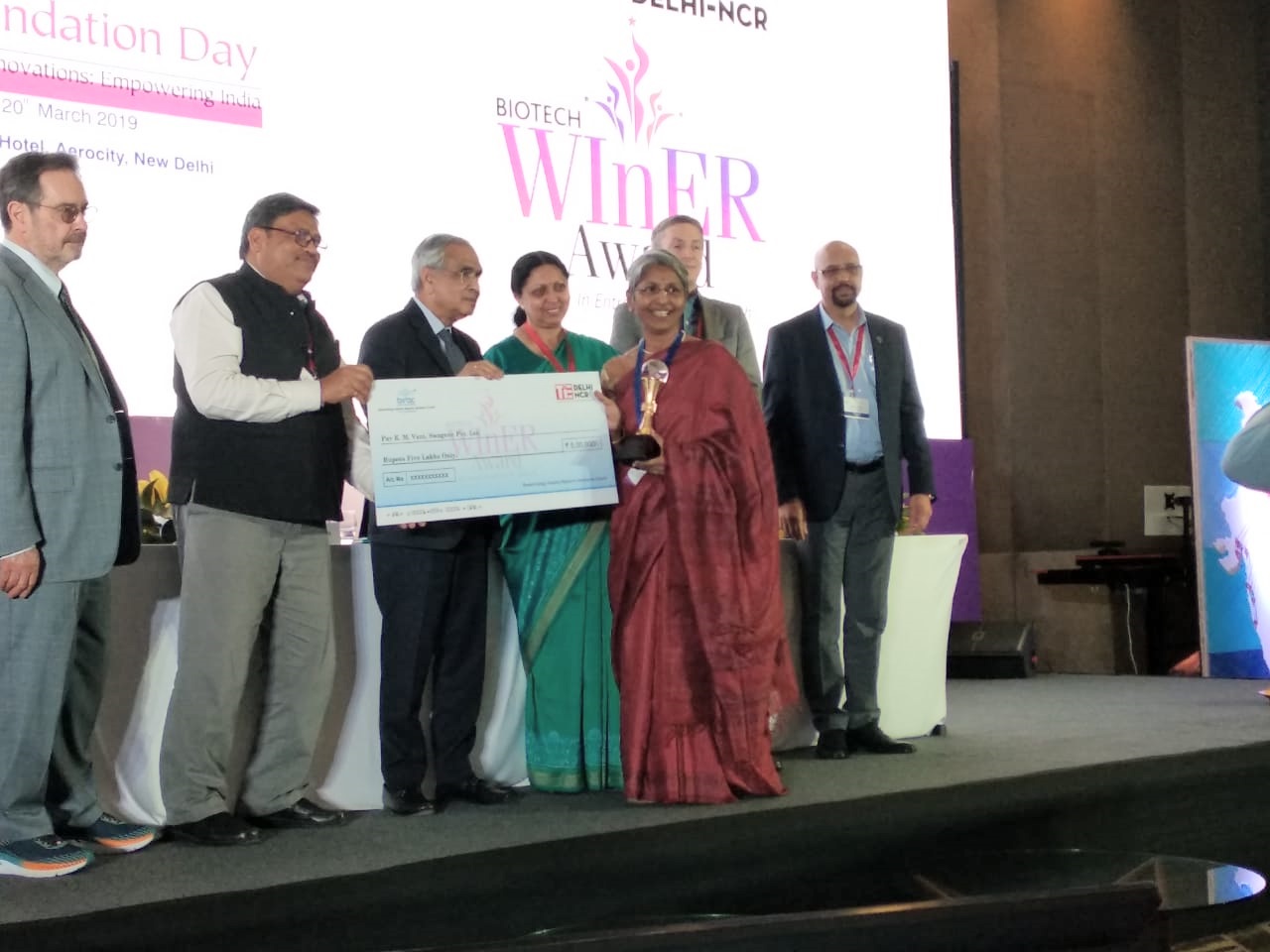 TIE BIRAC Women Entrepreneur Award Dr Vani Mar2019 -2